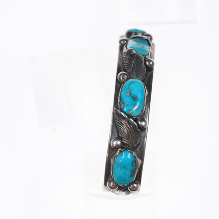 6.5" Vintage Simplicio Zuni sterling and turquoise cuff bracelet