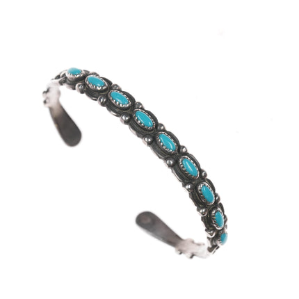 6.25" Bell trading post sterling and turquoise row cuff bracelet