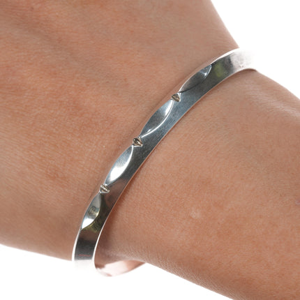 6 5/8" Anita Whitegoat Navajo silver carinated cuff bracelet