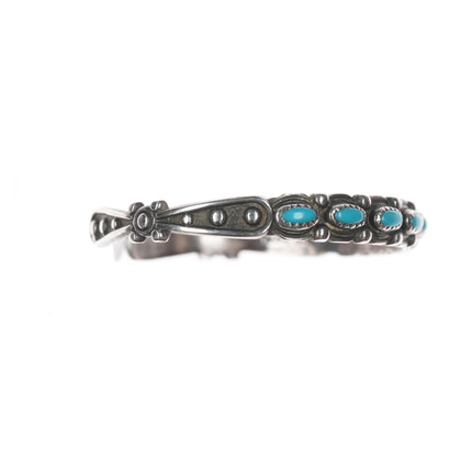 6.25" Bell trading post sterling and turquoise row cuff bracelet