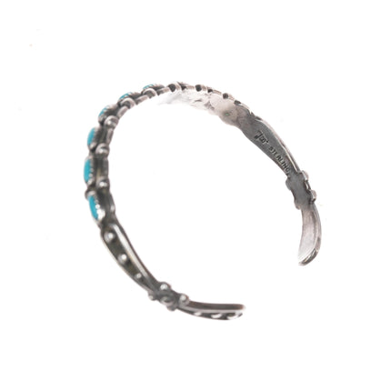 6.25" Bell trading post sterling and turquoise row cuff bracelet