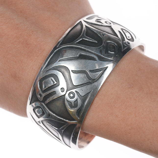 7" Large Danny Dennis Northwest Coast Frog Clan Native American cuff Bracelet