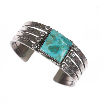 6" Sonny Spruce Taos Pueblo sterling and turquoise cuff bracelet