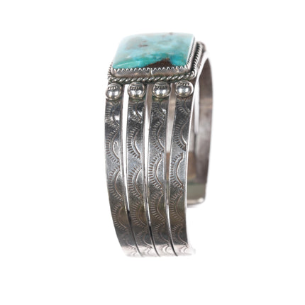 6" Sonny Spruce Taos Pueblo sterling and turquoise cuff bracelet