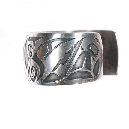 7" Large Danny Dennis Northwest Coast Frog Clan Native American cuff Bracelet