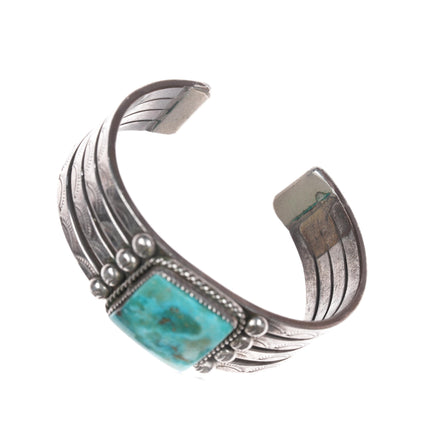 6" Sonny Spruce Taos Pueblo sterling and turquoise cuff bracelet