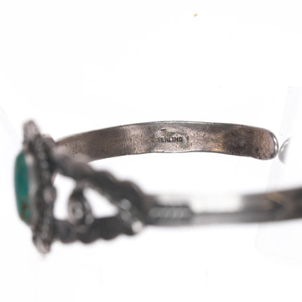 5.75" c1950's Bell Trading post sterling and turquoise cuff bracelet