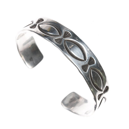 6 7/8" Chimney Butte Navajo stamped sterling cuff bracelet