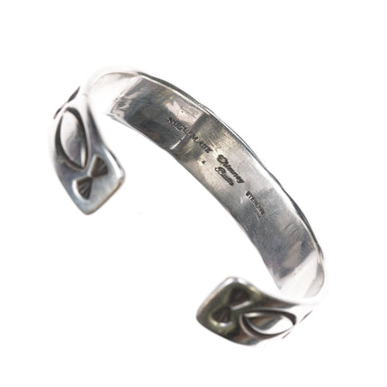 6 7/8" Chimney Butte Navajo stamped sterling cuff bracelet