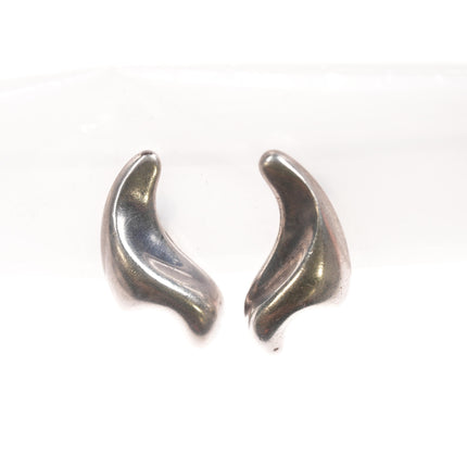 Antonio Pineda (1919-2009) Taxco Modernist sterling screw back earrings