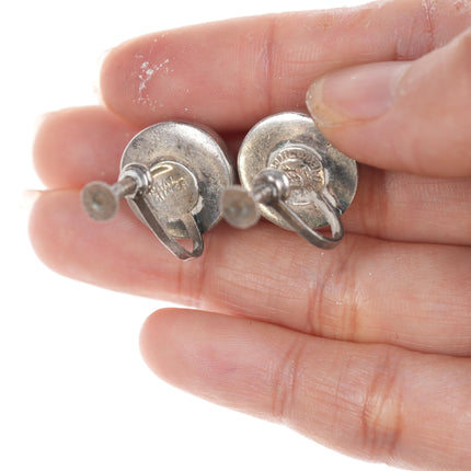 William Spratling Silver Dome screw back earrings