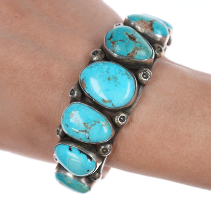 7" Jessie Claw Navajo silver and turquoise cuff bracelet