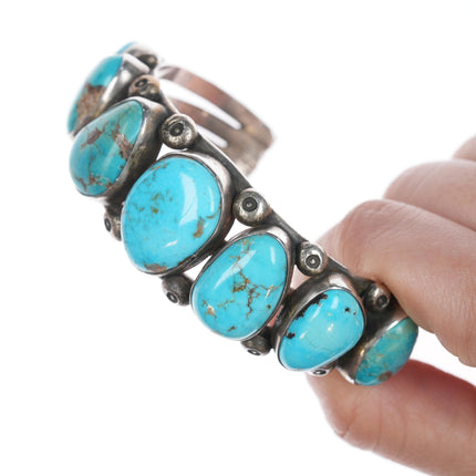 7" Jessie Claw Navajo silver and turquoise cuff bracelet