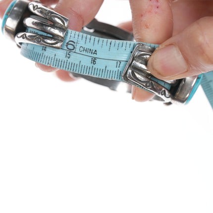 7" Jessie Claw Navajo silver and turquoise cuff bracelet