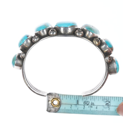 7" Jessie Claw Navajo silver and turquoise cuff bracelet