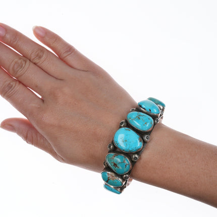 7" Jessie Claw Navajo silver and turquoise cuff bracelet