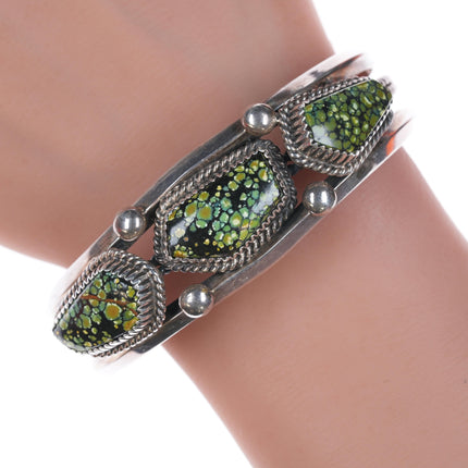 7" Navajo Loren Begay Silver High grade Variscite cuff bracelet