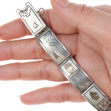 7" Lee Bennett Navajo 14k/Sterling link bracelet