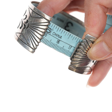 6.75" Cecil Ashley Navajo silver overlay and turquoise cuff bracelet