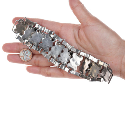 6.5" 1950's Carmen Beckmann Modernist sterling and amethyst bracelet