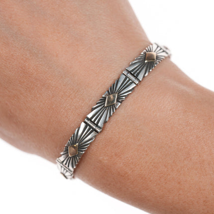 6.5" Pat Bedoni Navajo 14k/Sterling link bracelet