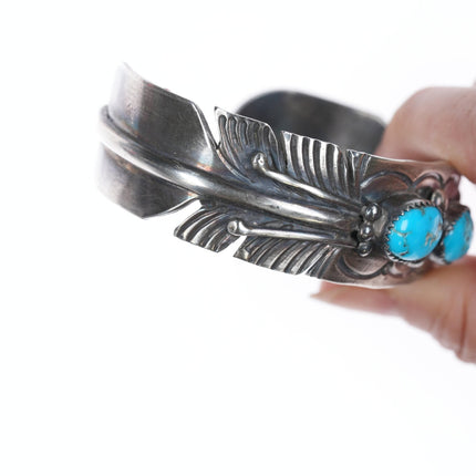 7.25" Mike Thomas Jr Navajo sterling and turquoise cuff bracelet