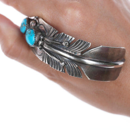 7.25" Mike Thomas Jr Navajo sterling and turquoise cuff bracelet