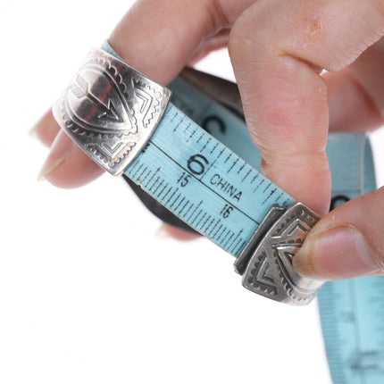 6.5" c1950's Navajo Curio silver and turquoise cuff bracelet