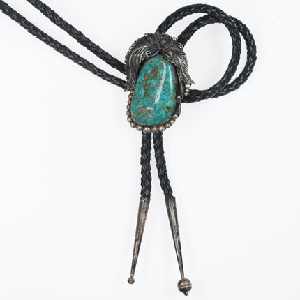 Garrison Boyd Navajo High Grade turquoise silver bolo tie