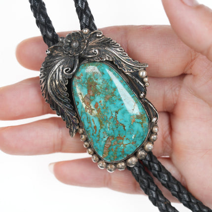 Garrison Boyd Navajo High Grade turquoise silver bolo tie