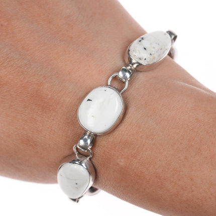 6.5"-8" TG Southwestern Sterling White Buffalo link bracelet