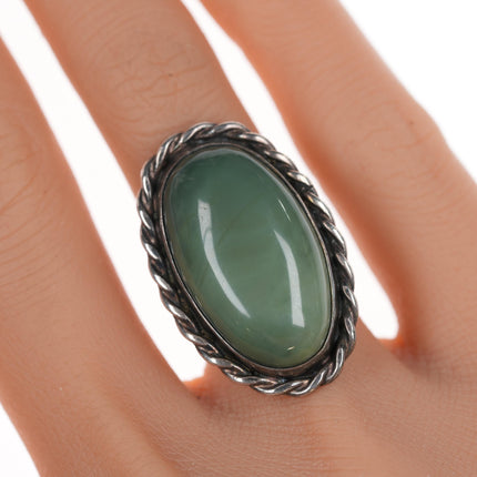 sz4 ALR Vintage Native American silver and green stone ring