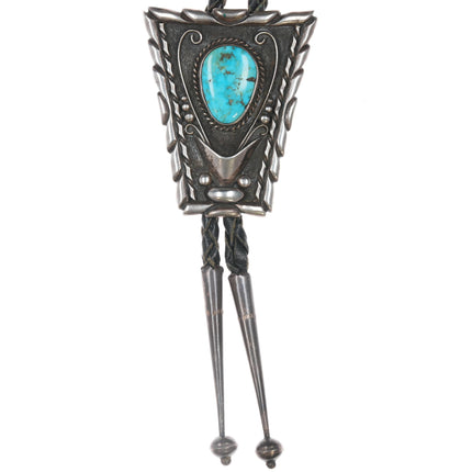 c1960 c-31 Native American fancy sterling and turquoise bolo tie