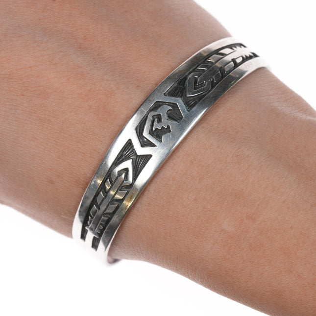 7" Southwestern sterling eagle cuff bracelet - Mexico