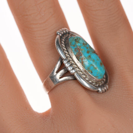 sz9.75 Vintage Navajo silver ring with turquoise