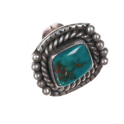 Sz8 Vintage Native American sterling ring with nice turquoise