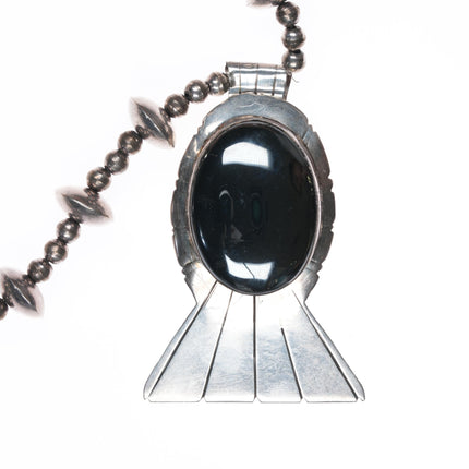 Vintage B Southwestern Sterling Hematite pendant necklace