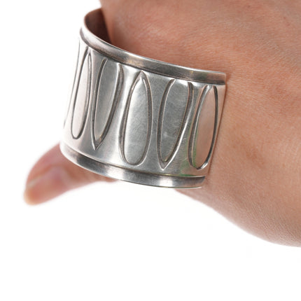 Samuel LaFountain - Diné, Turtle Mountain Chippewa Modernist silver cuff bracelet