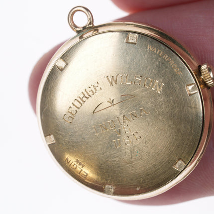 14k Gold Automatic 1968 Rose Bowl Lord Elgin Pocket watch