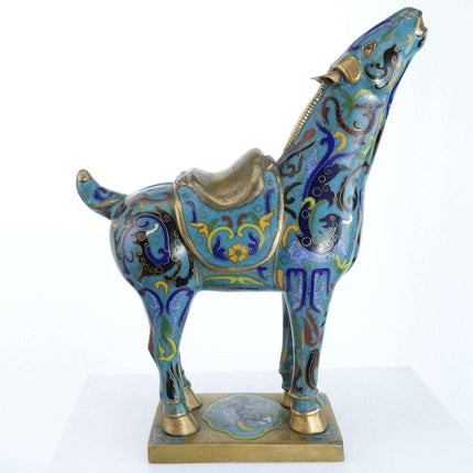 Republic Period Chinese Cloisonne Horse Form Censer