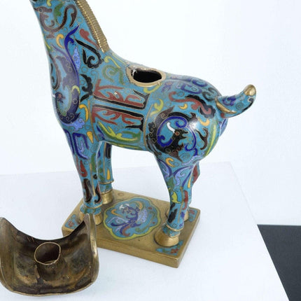 Republic Period Chinese Cloisonne Horse Form Censer