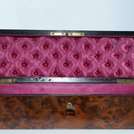 c1890 Antique French Marquetry Brass/mother of pearl inlaid Jewel casket