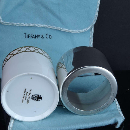 Tiffany Sterling Silver Espresso Cup and Saucer with Wedgwood Porcelain Insert (