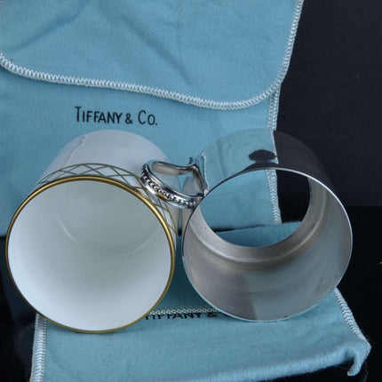 Tiffany Sterling Silver Espresso Cup and Saucer with Wedgwood Porcelain Insert (