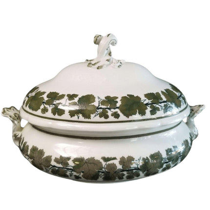 Meissen Full Green Vine Large Covered soup Tureen 15" wide x 10" tall