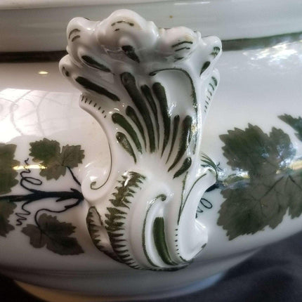 Meissen Full Green Vine Large Covered soup Tureen 15" wide x 10" tall