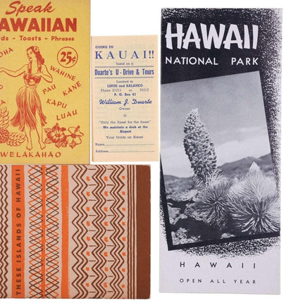 c1952 Hawaii-Inseln Reisebroschüren und Broschüren „Speak Hawaiian“