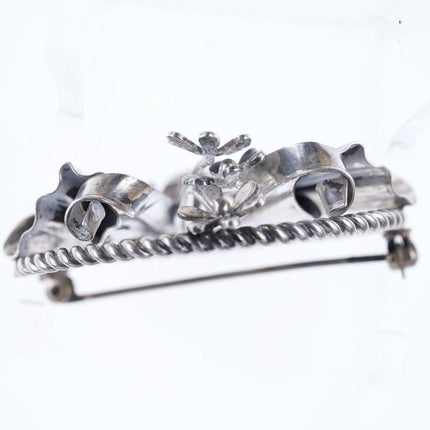 1940's Hobe Sterling Modernist brooch with flowers