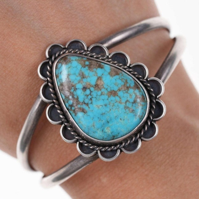 Vintage Native American Sterling and turquoise cuff bracelet