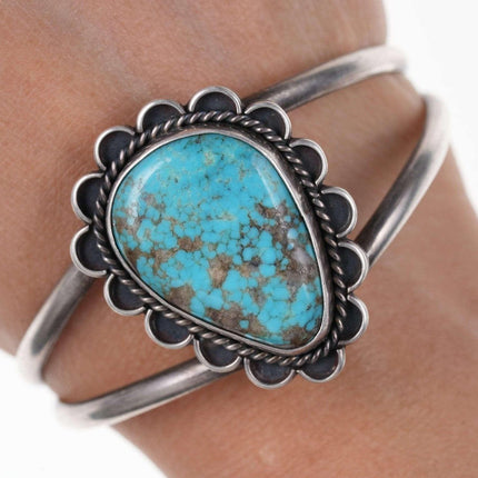 Vintage Native American Sterling and turquoise cuff bracelet